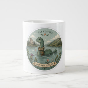 Bleib neugierig gemütliches Kryptid Nessie Loch Ne Jumbo-Tasse