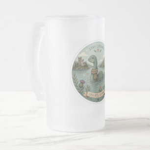 Bleib neugierig gemütliches Kryptid Nessie Loch Ne Mattglas Bierglas