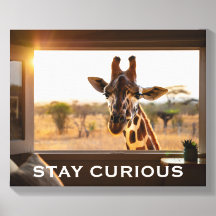 Bleib Neugierig Giraffe Personalisierte Wandkunst