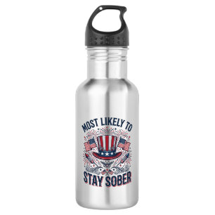 Bleib Nüchtern Patriotisches Vintage-Feuerwerk-Shi Edelstahlflasche