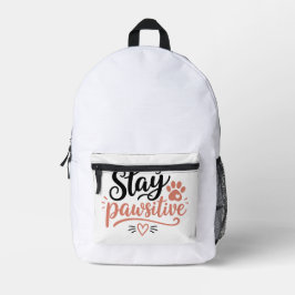 Bleib Pawsitiv Bedruckter Rucksack