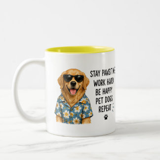 🐾 Bleib Pawsitiv Hundeliebhaber Lustige Zitate 🐾 Zweifarbige Tasse