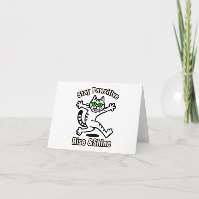 Bleib Pawsitiv Katze Dankeskarte (Vorderseite)