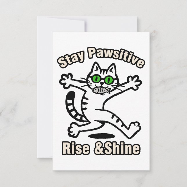 Bleib Pawsitiv Katze Mitteilungskarte (Vorderseite)