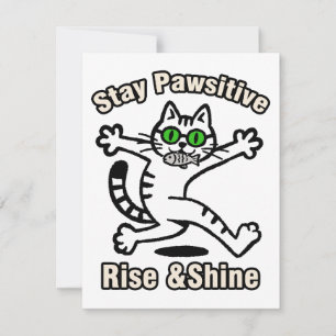 Bleib Pawsitiv Katze Mitteilungskarte