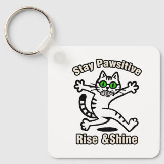 Bleib Pawsitiv Katze Schlüsselanhänger