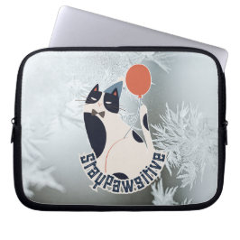 Bleib Pawsitiv Katzen-Illustration 10 Zoll Laptop- Laptopschutzhülle