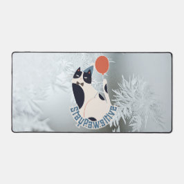 Bleib Pawsitiv Moderne Katzenkunst Große Desktop-S Schreibtischunterlage
