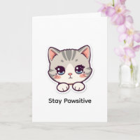 Bleib Pawsitiv | Persönliche süße Kawaii-Katze 