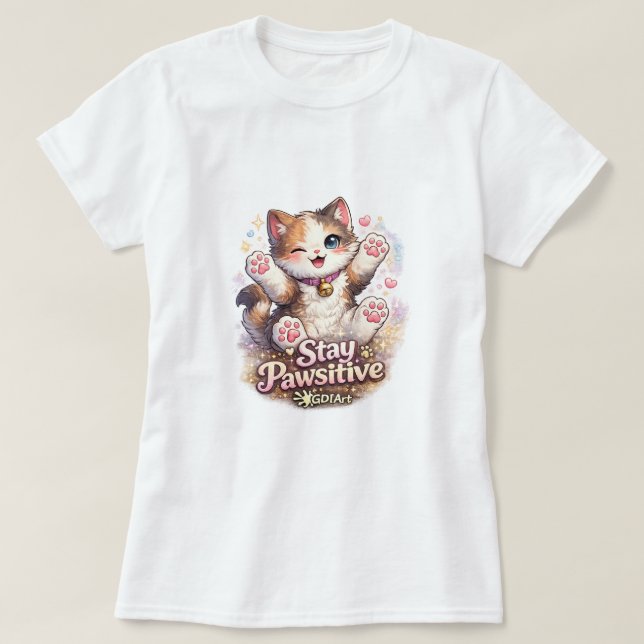 Bleib Pawsitiv  T-Shirt (Design vorne)
