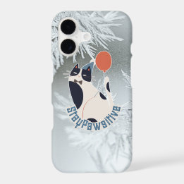 Bleib Pawsitiv Tuxedo-Katze iPhone 17 Winterfrost 