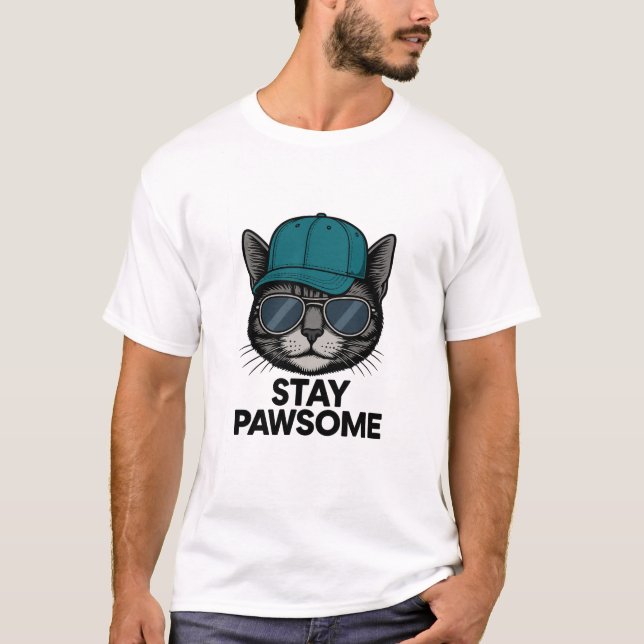 Bleib Pfotig – Katzen Edition T-Shirt (Vorderseite)