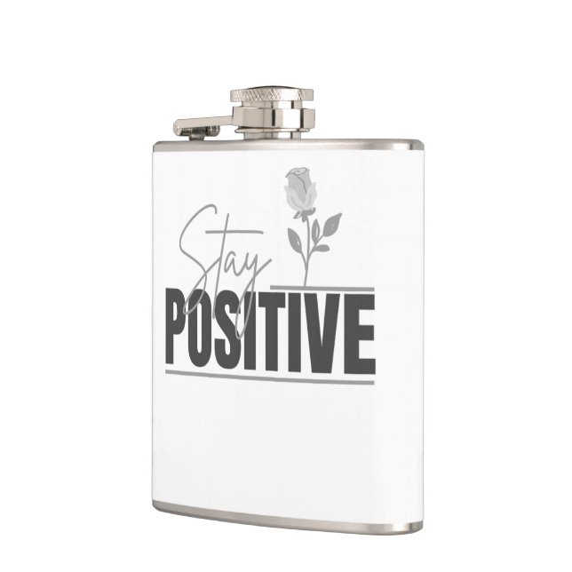 Bleib positiv Inspirierend  Flachmann (Links)