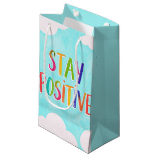 Bleib positiv Motivationszitat bemalt Kleine Geschenktüte