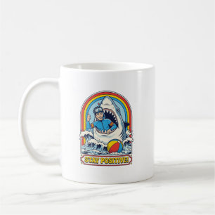 Bleib positiv Retro-Hai Sommer Kaffeetasse