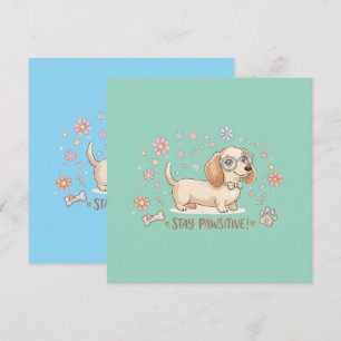 Bleib Positiv Süßer Dachshund Einladung