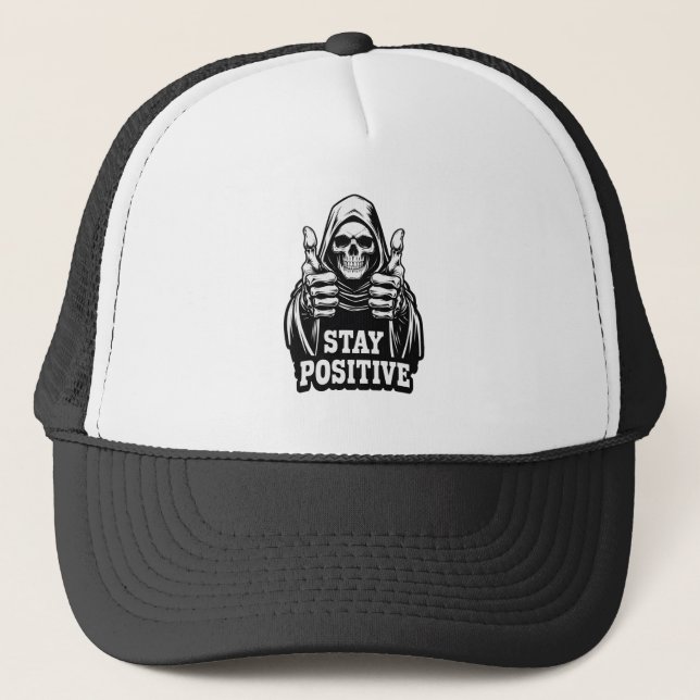 Bleib positiv truckerkappe (Vorderseite)