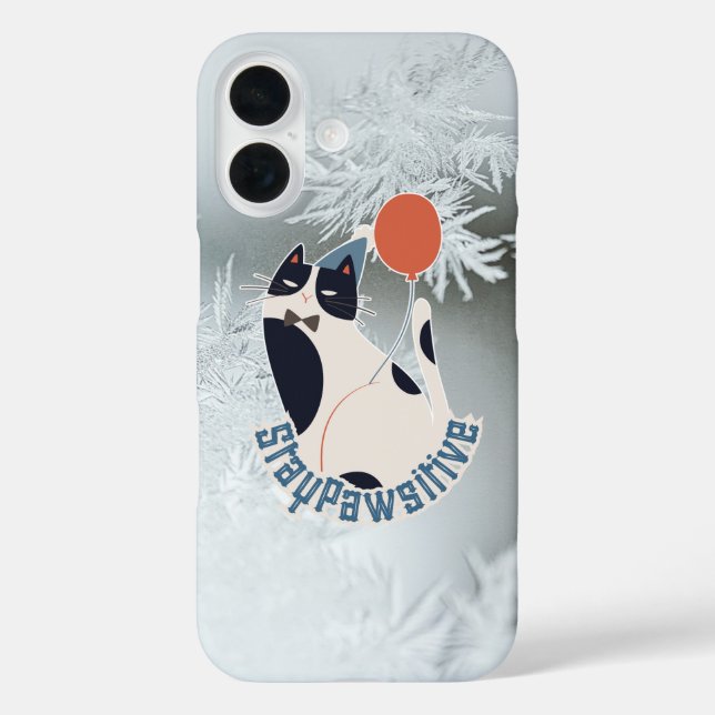 Bleib positiv Tuxedo-Katze Illustration   Case-Mate iPhone Hülle (Rückseite)