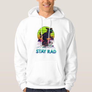 Bleib Rad Retro Skate Hund Design Hoodie