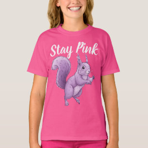 Bleib Rosa Lavendel Eichhörnchen Grafik Kinder T-S T-Shirt