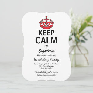 Bleib ruhig Achtzehnter Geburtstag Einladung