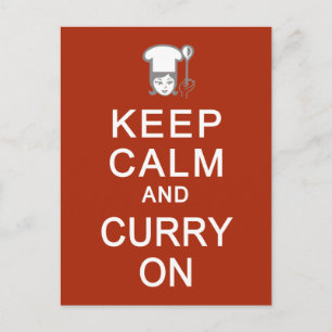 Bleib ruhig & Curry-Weiter-Postkarte Postkarte