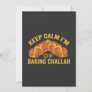 Bleib ruhig, ich backe Challah Lustiges Hanukkah Einladung