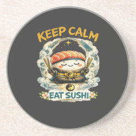 Bleib ruhig & iss Sushi – Zen Kawaii Sushi Getränkeuntersetzer