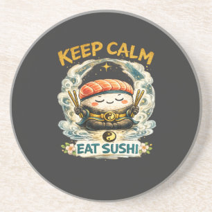 Bleib ruhig & iss Sushi – Zen Kawaii Sushi Getränkeuntersetzer