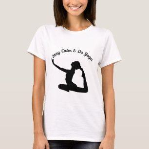 Bleib ruhig & mach Yoga T-Shirt   Minimal Yoga Pos