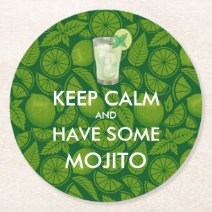 Bleib ruhig - Mojito Runder Pappuntersetzer