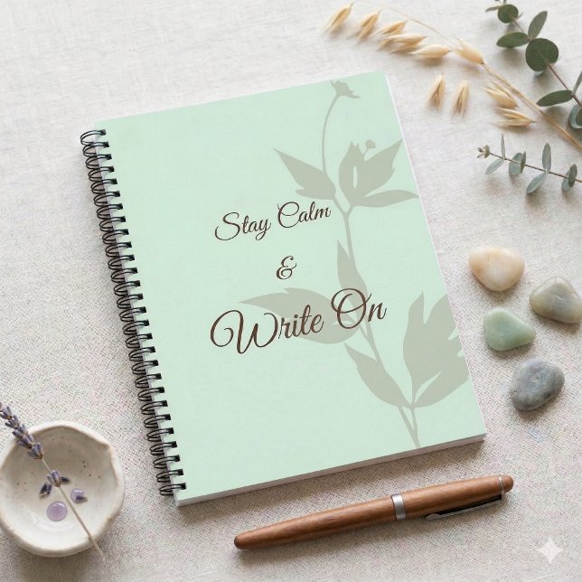 Bleib ruhig & schreib weiter Minimal ästhetisches  Notizbuch (A calm and minimal notebook designed for peaceful writing and everyday creativity.)