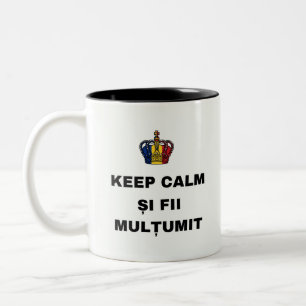 BLEIB RUHIG ȘI SEI ZUFRIEDEN ZWEIFARBIGE TASSE