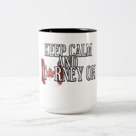 Bleib ruhig und Carney weiter Zweifarbige Tasse