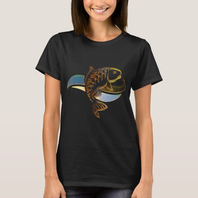 Bleib ruhig und fisch weiter T-Shirt (Vorderseite)