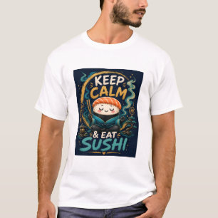 Bleib ruhig und iss Sushi – Cute Zen Kawaii Sushi T-Shirt