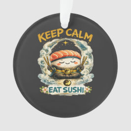 Bleib ruhig und iss Sushi – Zen Kawaii Sushi Ornament