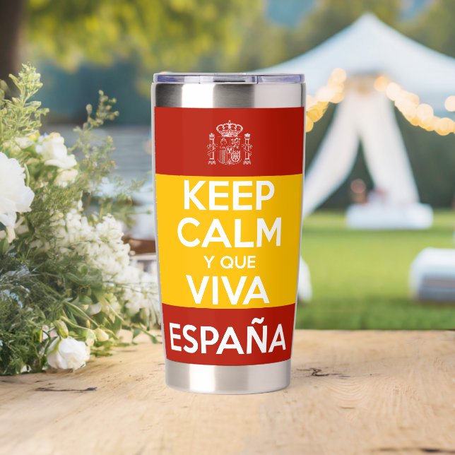 Bleib ruhig und lang lebe Spanien Thermobecher (Hochzeit (gedreht))