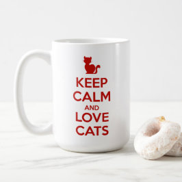 Bleib ruhig und liebe Katzen Kaffeetasse