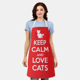 Bleib ruhig und liebe Katzen Schürze