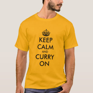 Bleib ruhig und mach weiter lustiges gelbes T-Shir T-Shirt