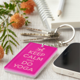 Bleib ruhig und mach Yoga Schlüsselanhänger