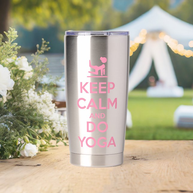 Bleib ruhig und mach Yoga Thermobecher (Hochzeit (gedreht))