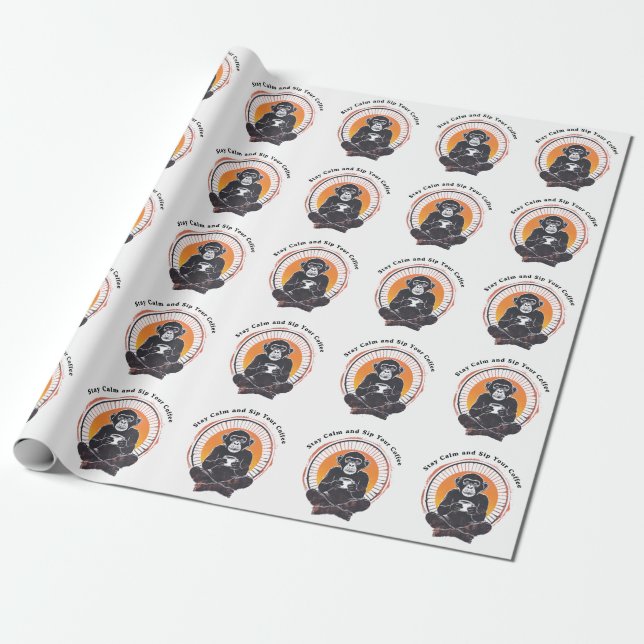Bleib ruhig und nippe an deinem Kaffee Design Geschenkpapier (Ungerollt)