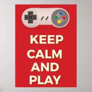 Bleib ruhig und spiel altes Poster