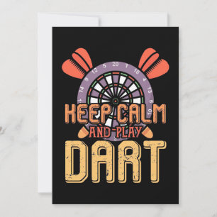 Bleib ruhig und spiel Dart Einladung
