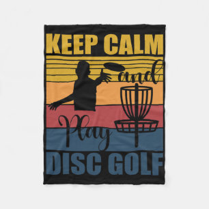 Bleib ruhig und spiel Disc Golf für einen Frisbee- Fleecedecke