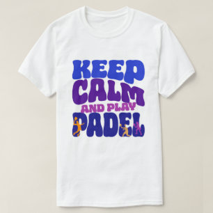 Bleib ruhig und spiel Padel Lustiges Retro T-Shi T-Shirt