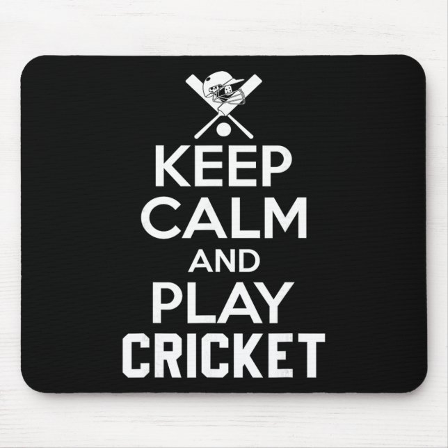 Bleib ruhig und spiele Cricket 2  Mousepad (Vorne)