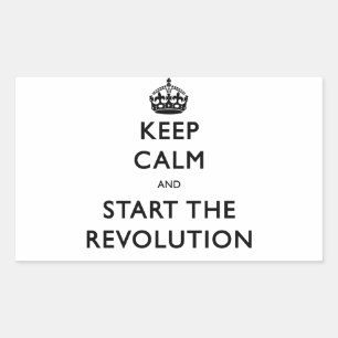 Bleib ruhig und starte die Revolution Rechteckiger Aufkleber